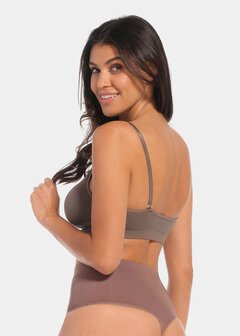 Comfort Bra With Spaghetti Straps - Espresso