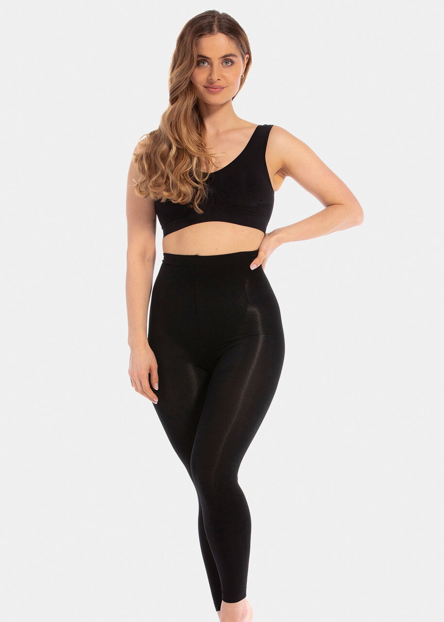 Black slimming leggings high waist flat stomach from S to XXL